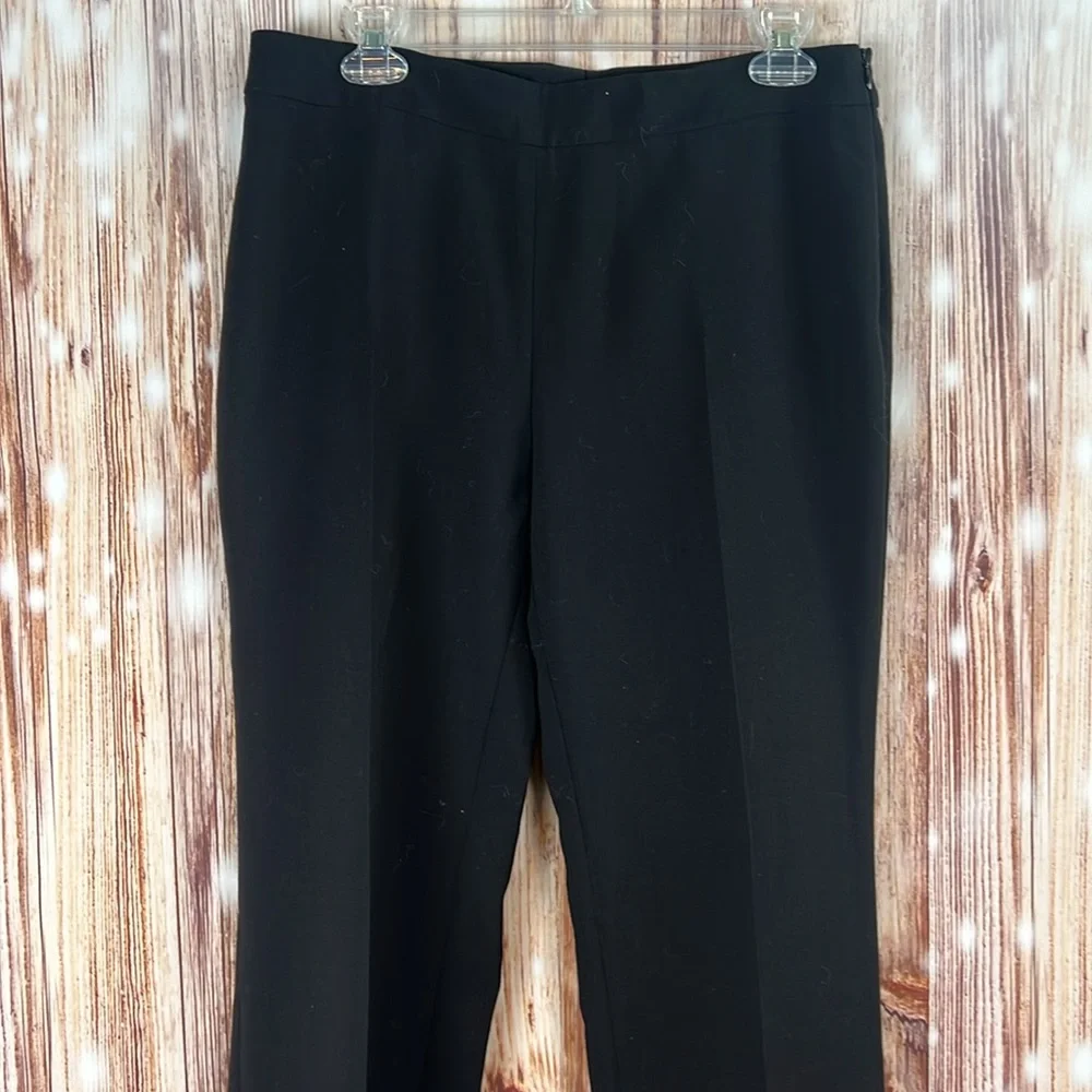 Nwt Akris Mona Black Wool Side Zip Flat Front Pants Trousers 8 - Picture 2 of 5